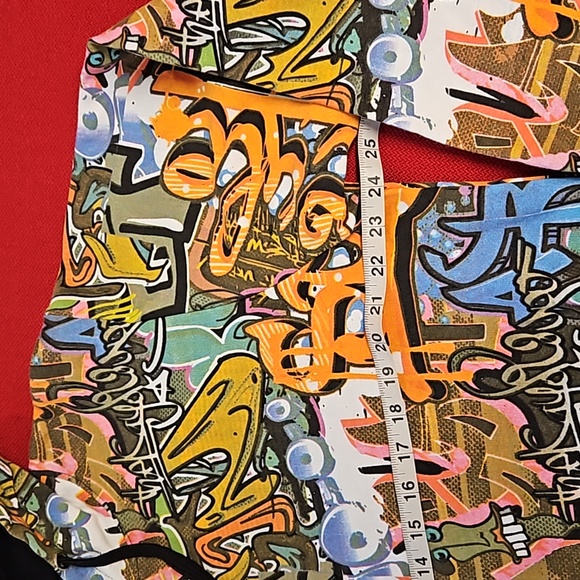 MASSIVE Y2K Abstract graffiti print hoodie kangaroo pocket NWT UNISEX vibrant - Picture 5 of 8